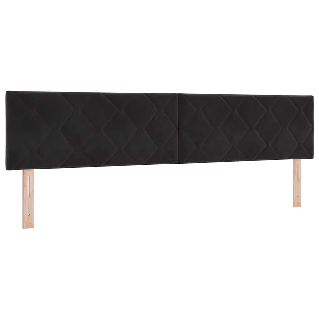 LED Box Spring Krevet s LED trakama Crna 200 x 200 cm Baršun