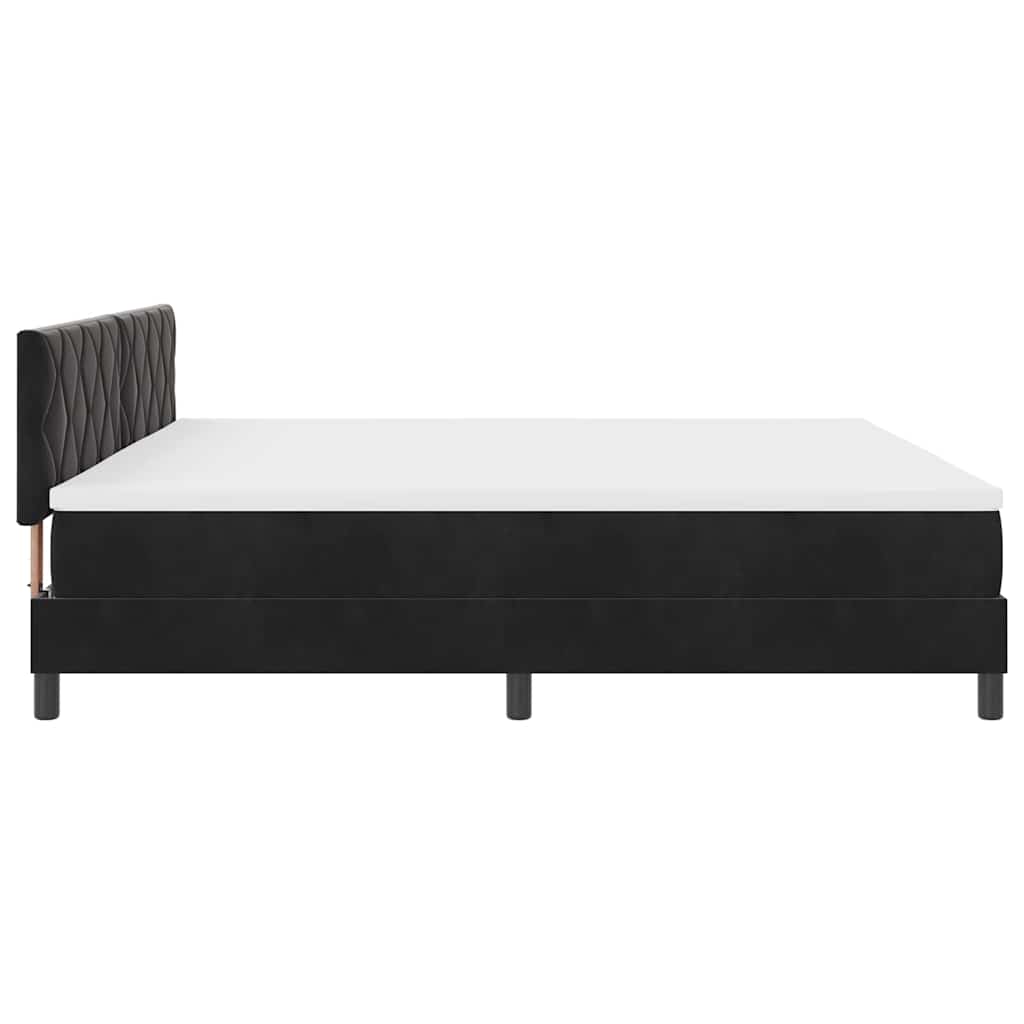 LED Box Spring Krevet s LED trakama Crna 200 x 200 cm Baršun