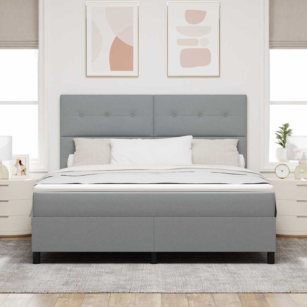 Krevet s opruga kutije Svjetlosiva 180 x 200 cm tkanina