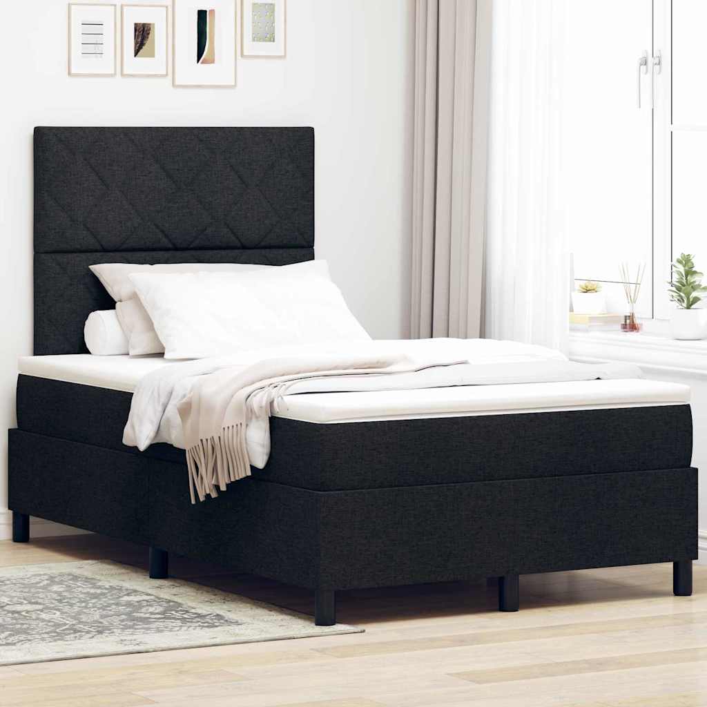 Krevet s opruga kutije s LED trakama Crna 120 x 190 cm tkanina