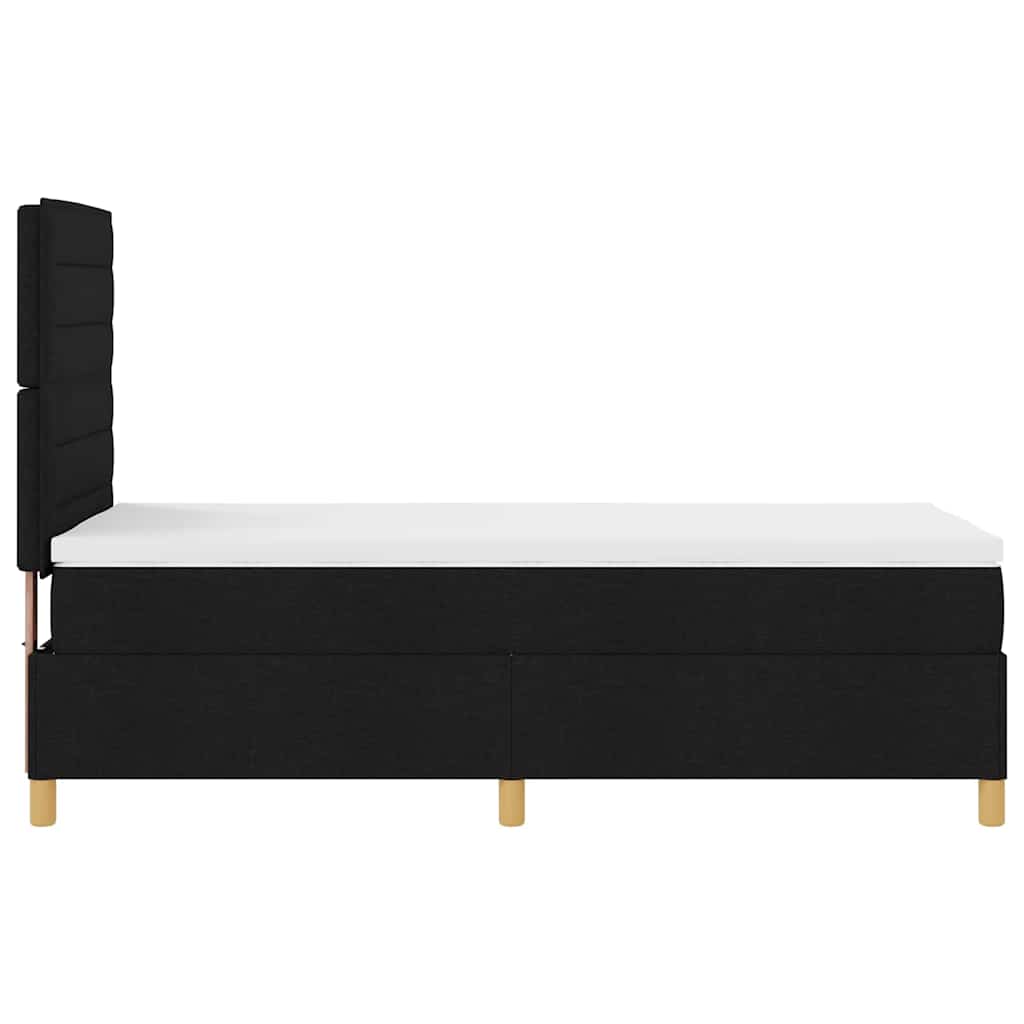 LED Box Spring Krevet s madracem Crna 80 x 200 cm tkanina