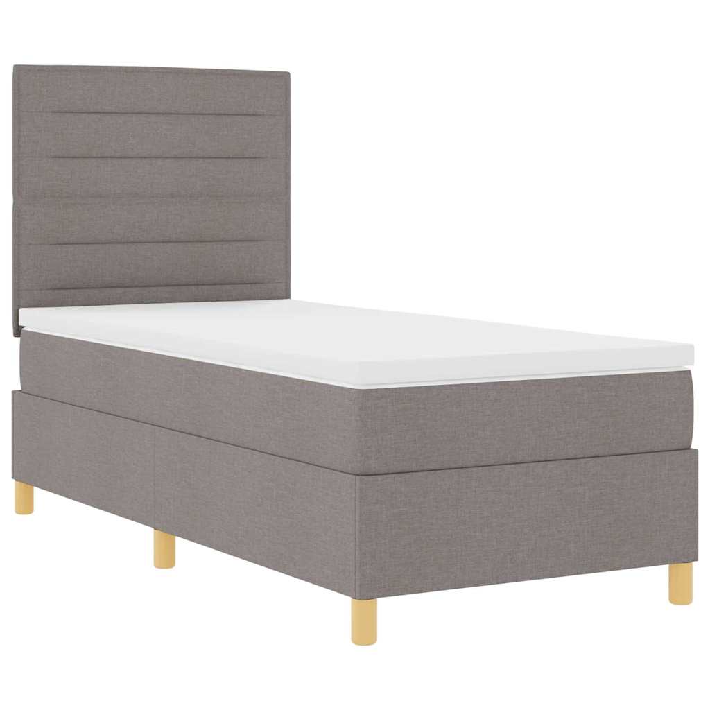 LED Box Spring Krevet Sivo-smeđa 80 x 200 cm tkanina