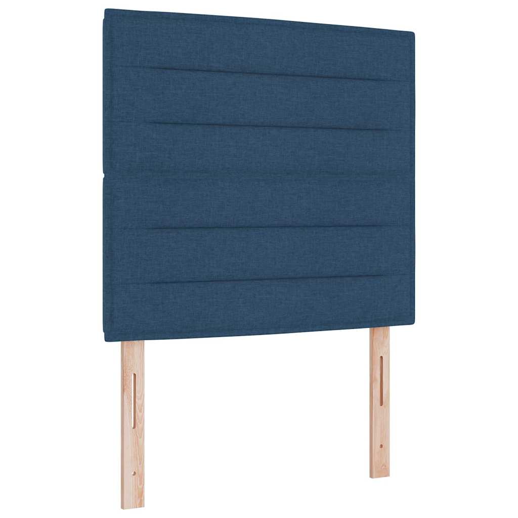 LED Box Spring Krevet s madracem Plava 80 x 200 cm tkanina