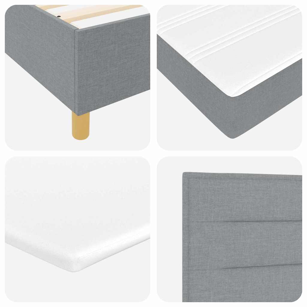 LED Box Spring Krevet Svijetlo siva 100 x 200 cm tkanina