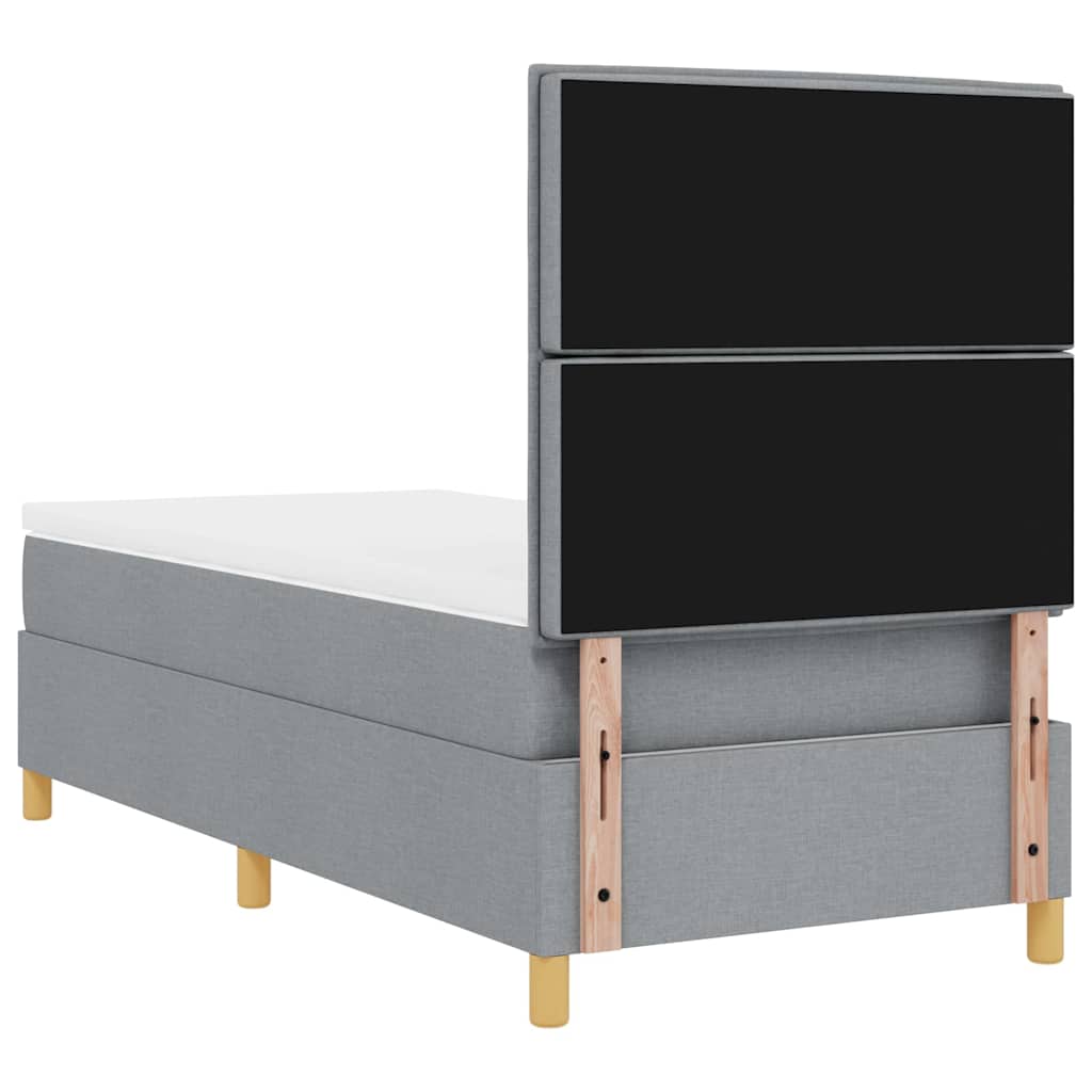 LED Box Spring Krevet Svijetlo siva 100 x 200 cm tkanina