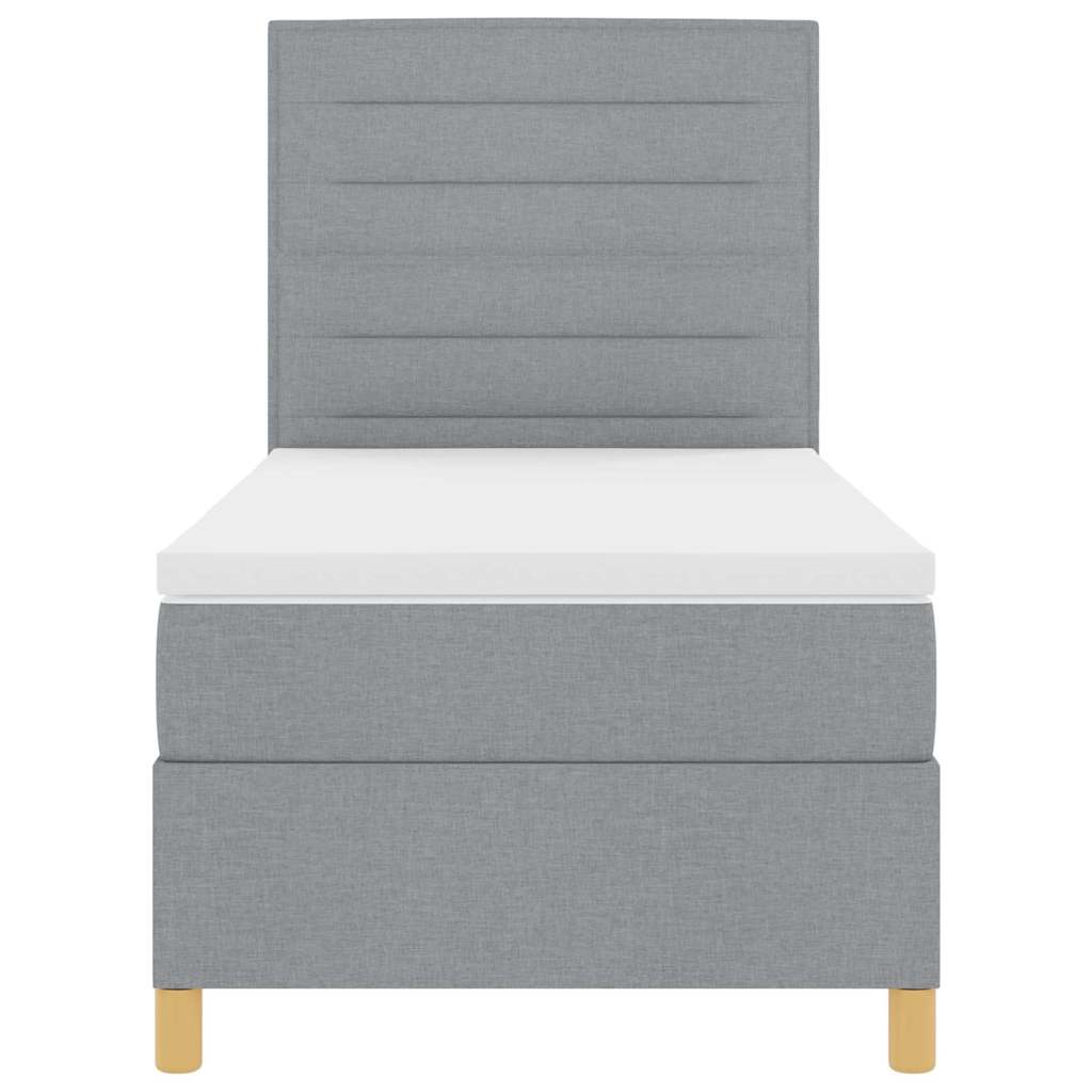 LED Box Spring Krevet Svijetlo siva 100 x 200 cm tkanina
