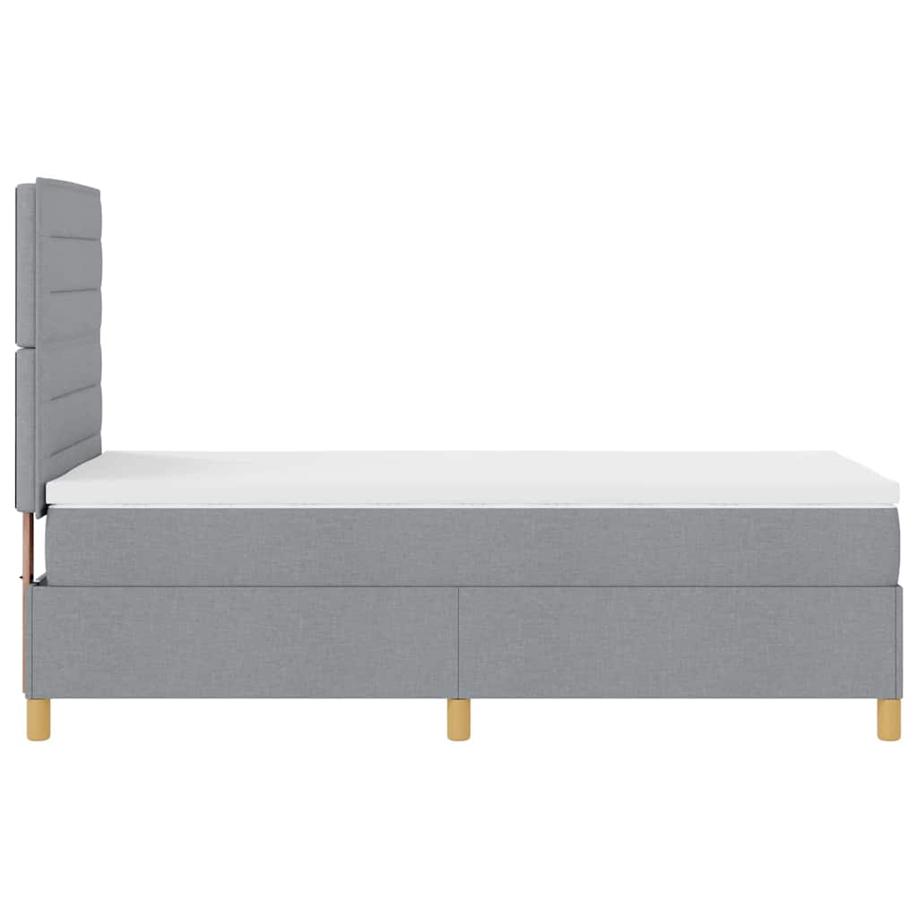 LED Box Spring Krevet Svijetlo siva 100 x 200 cm tkanina