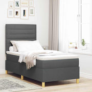LED Box Spring Krevet Tamno siva 100 x 200 cm tkanina