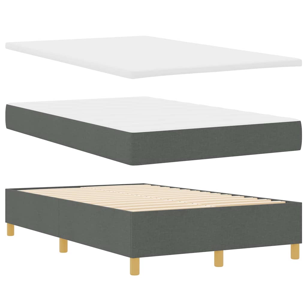 LED Box Spring Krevet Tamno siva 120 x 190 cm tkanina
