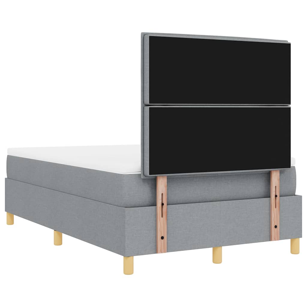LED Box Spring Krevet Svijetlo siva 120 x 200 cm tkanina