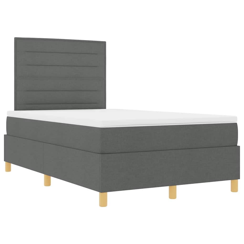LED Box Spring Krevet Tamno siva 120 x 200 cm tkanina