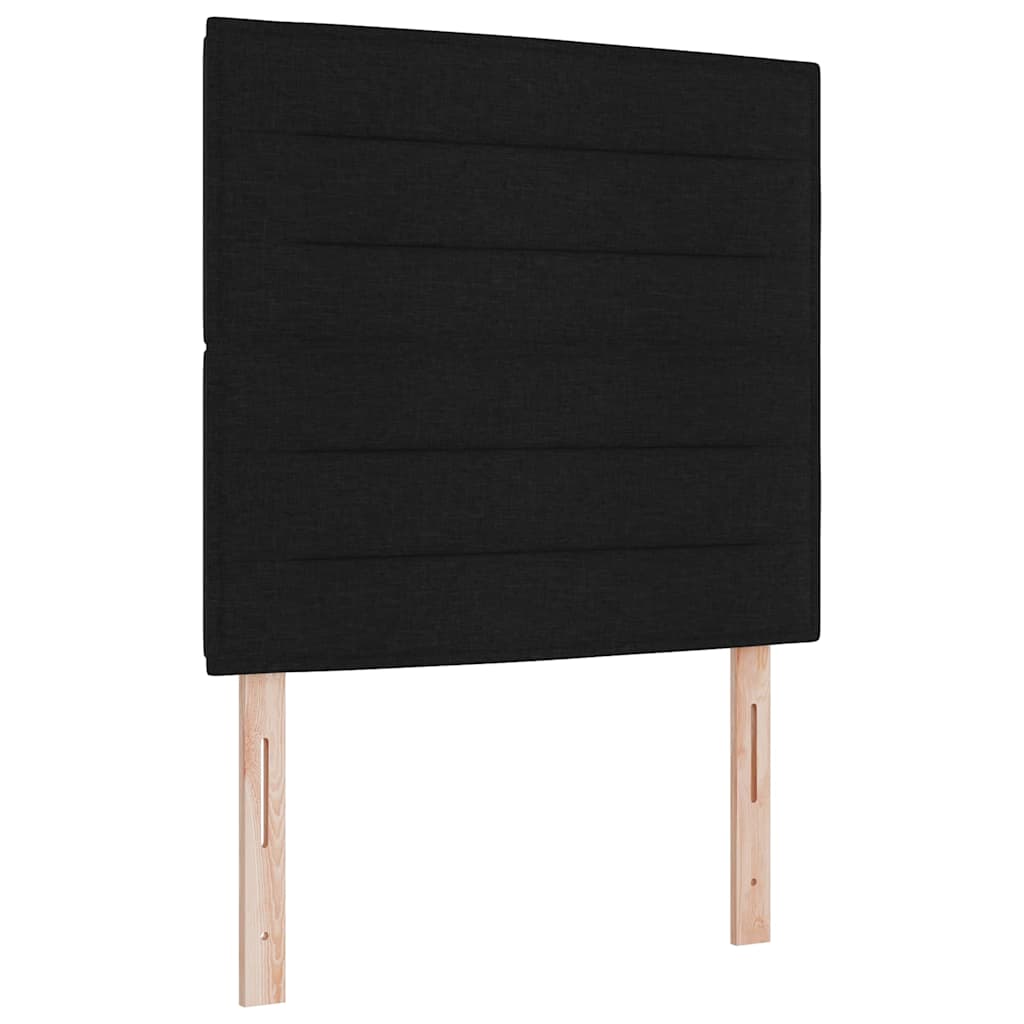 LED Box Spring Krevet s madracem Crna 120 x 200 cm tkanina