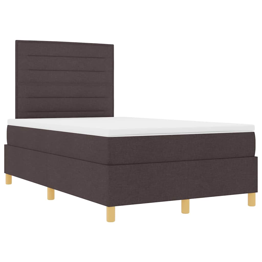 LED Box Spring Krevet Tamno smeđa 120 x 200 cm tkanina