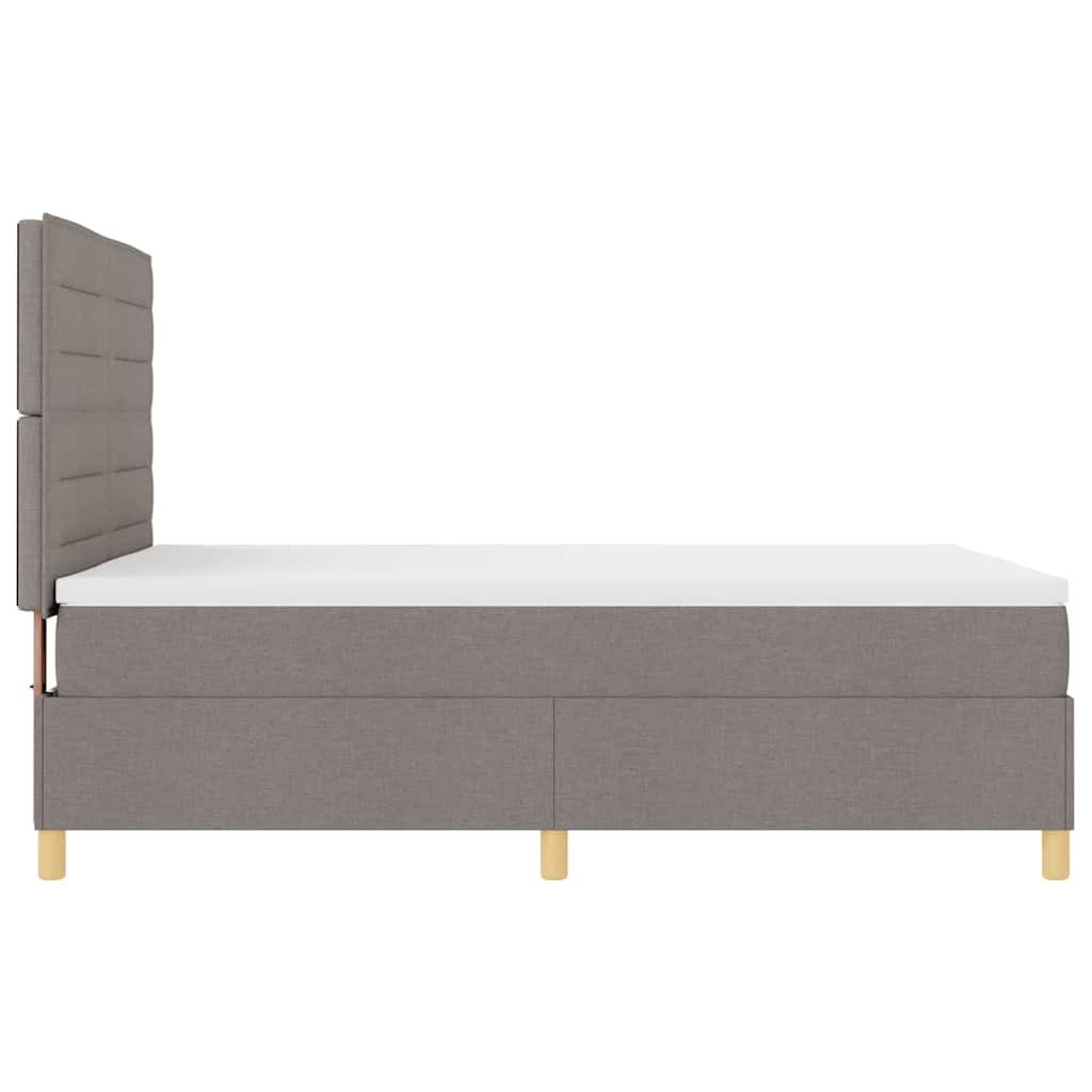 LED Box Spring Krevet Sivo-smeđa 140 x 190 cm tkanina