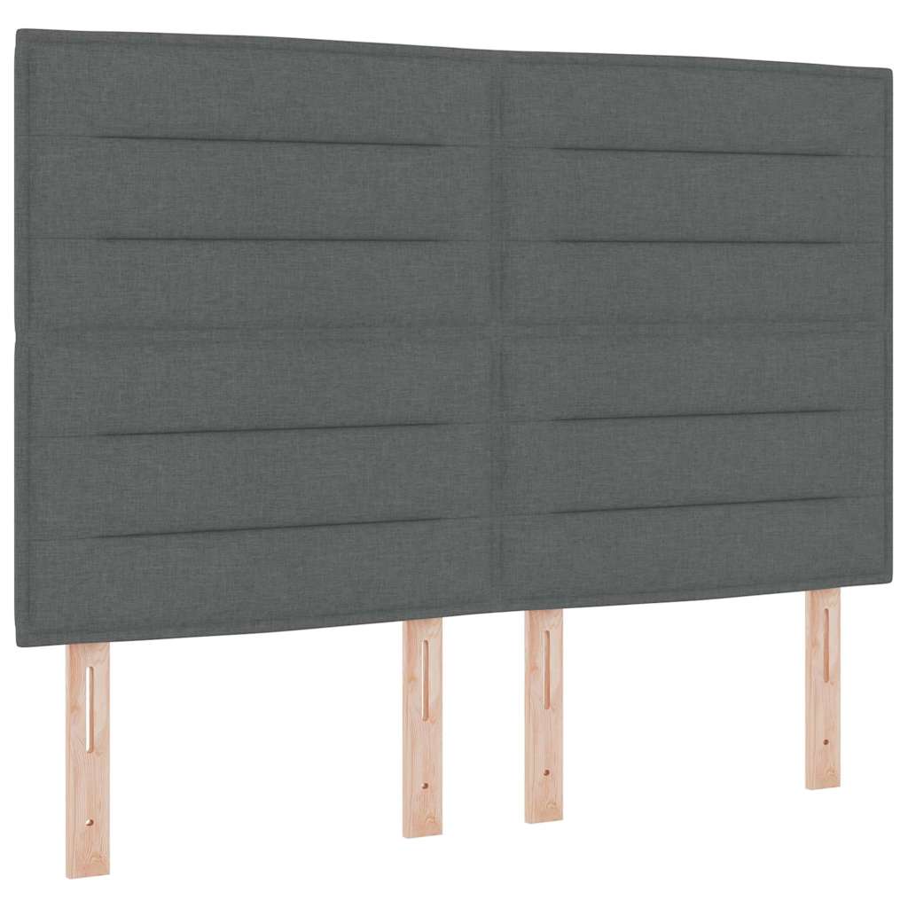 LED Box Spring Krevet Tamno siva 140 x 200 cm tkanina