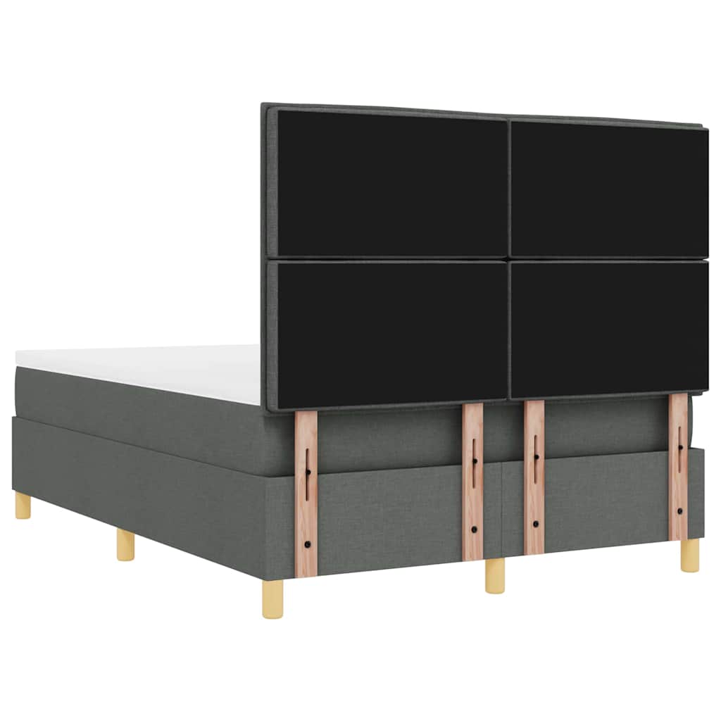 LED Box Spring Krevet Tamno siva 160 x 200 cm tkanina