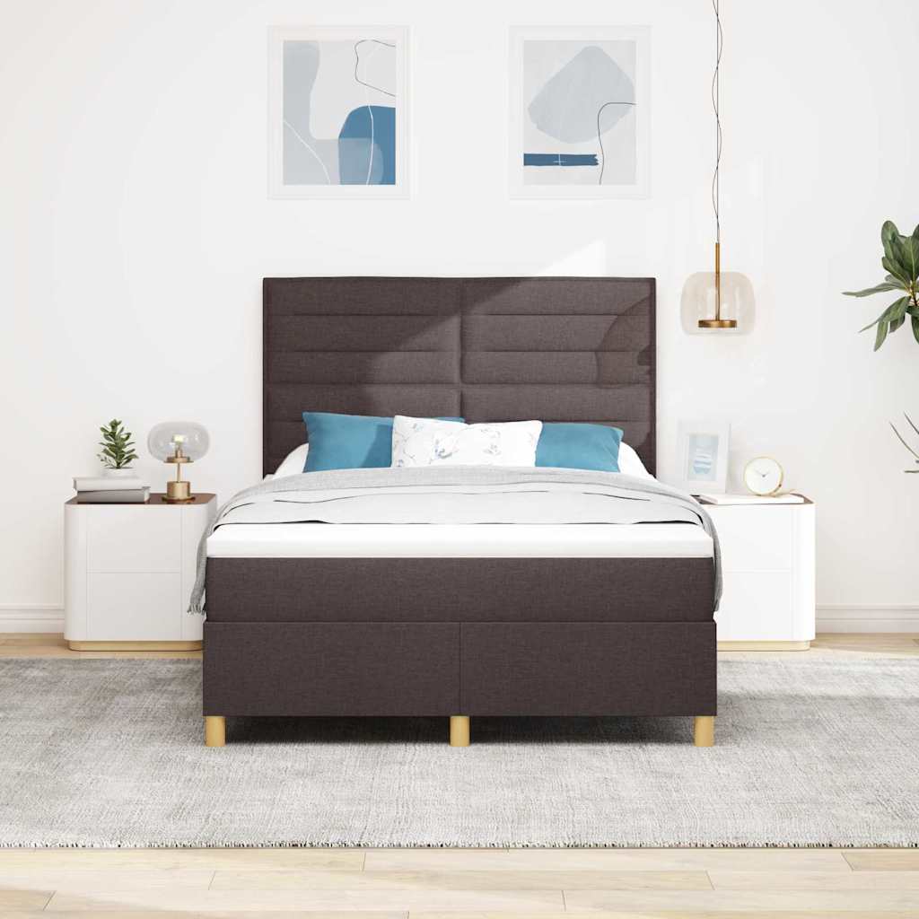 LED Box Spring Krevet Tamno smeđa 160 x 200 cm tkanina