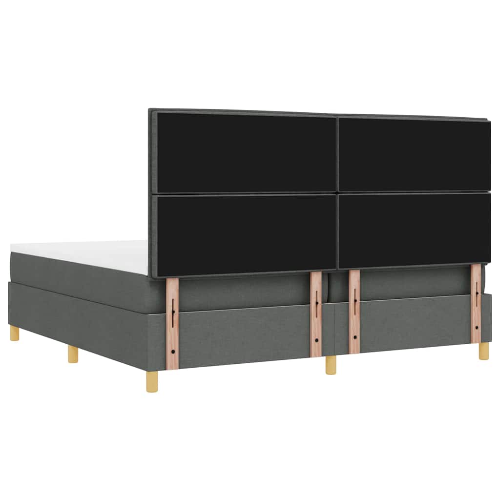 LED Box Spring Krevet Tamno siva 200 x 200 cm tkanina