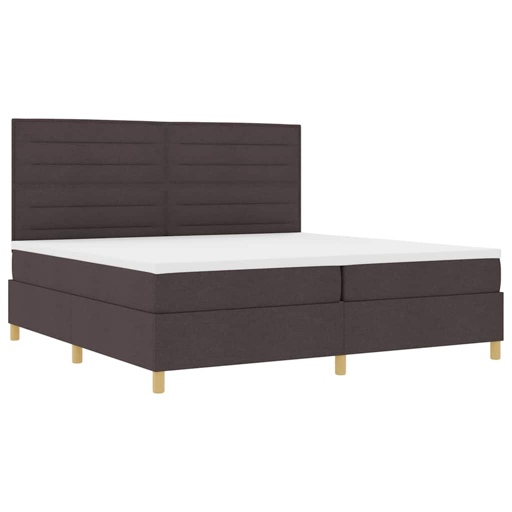 LED Box Spring Krevet Tamno smeđa 200 x 200 cm tkanina