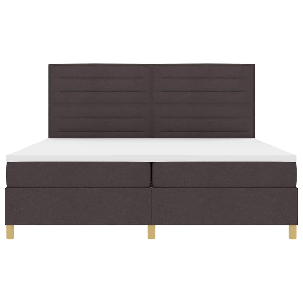LED Box Spring Krevet Tamno smeđa 200 x 200 cm tkanina