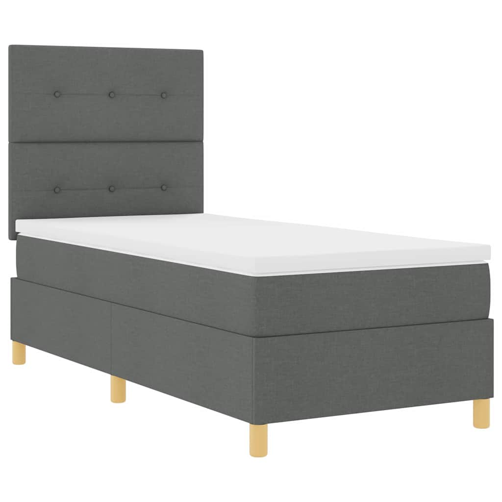LED Box Spring Krevet Tamno siva 80 x 200 cm tkanina