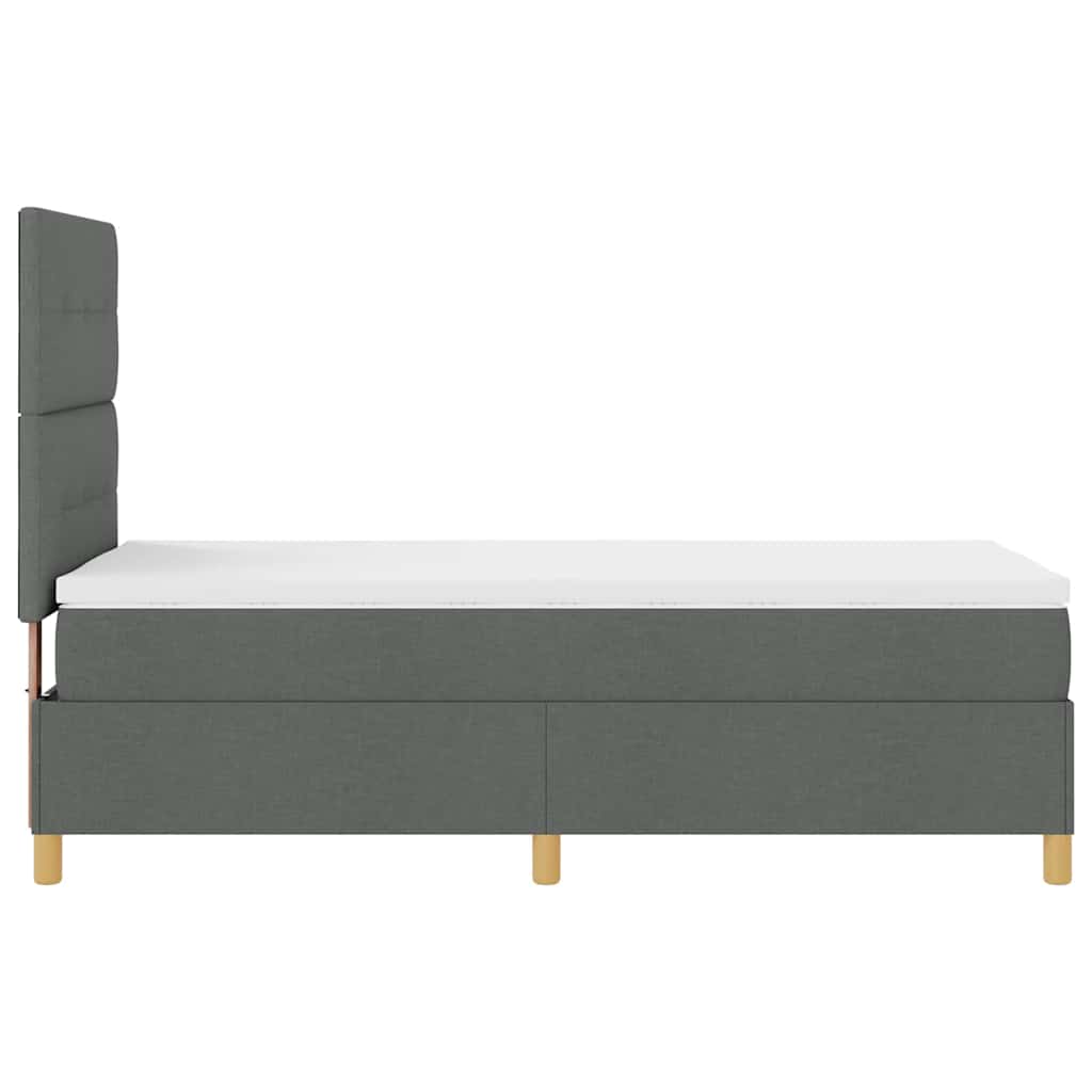 LED Box Spring Krevet Tamno siva 80 x 200 cm tkanina