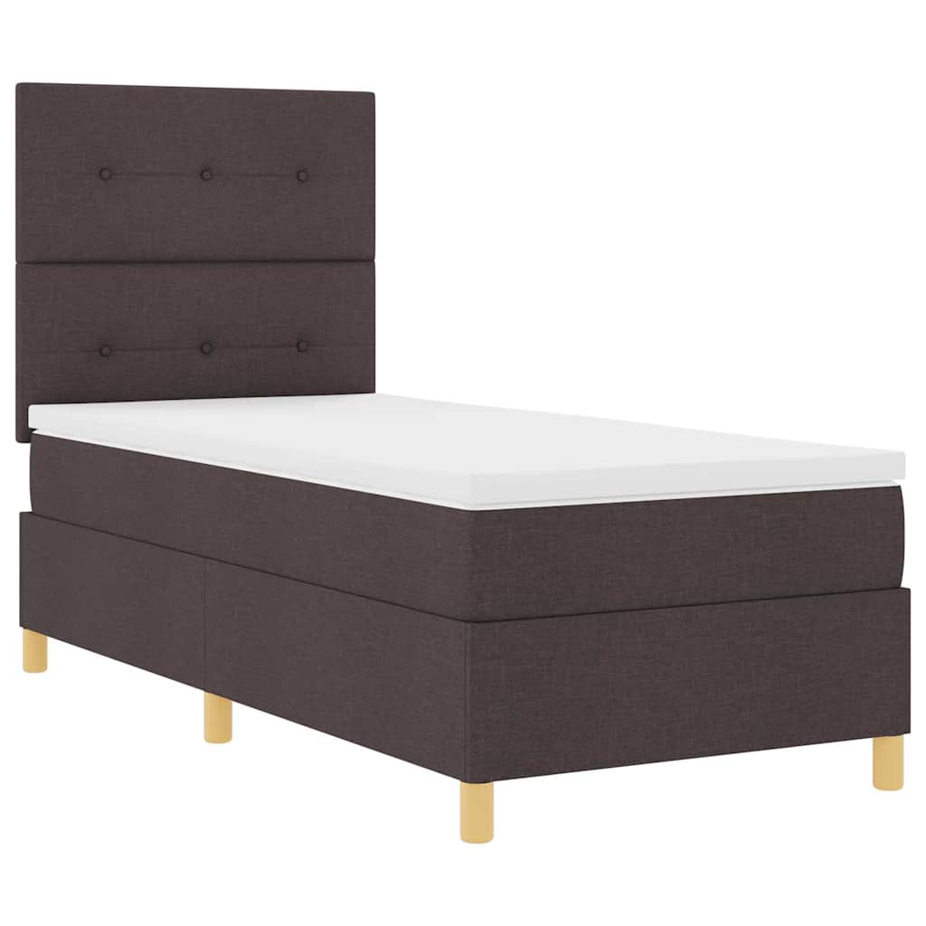 LED Box Spring Krevet Tamno smeđa 80 x 200 cm tkanina