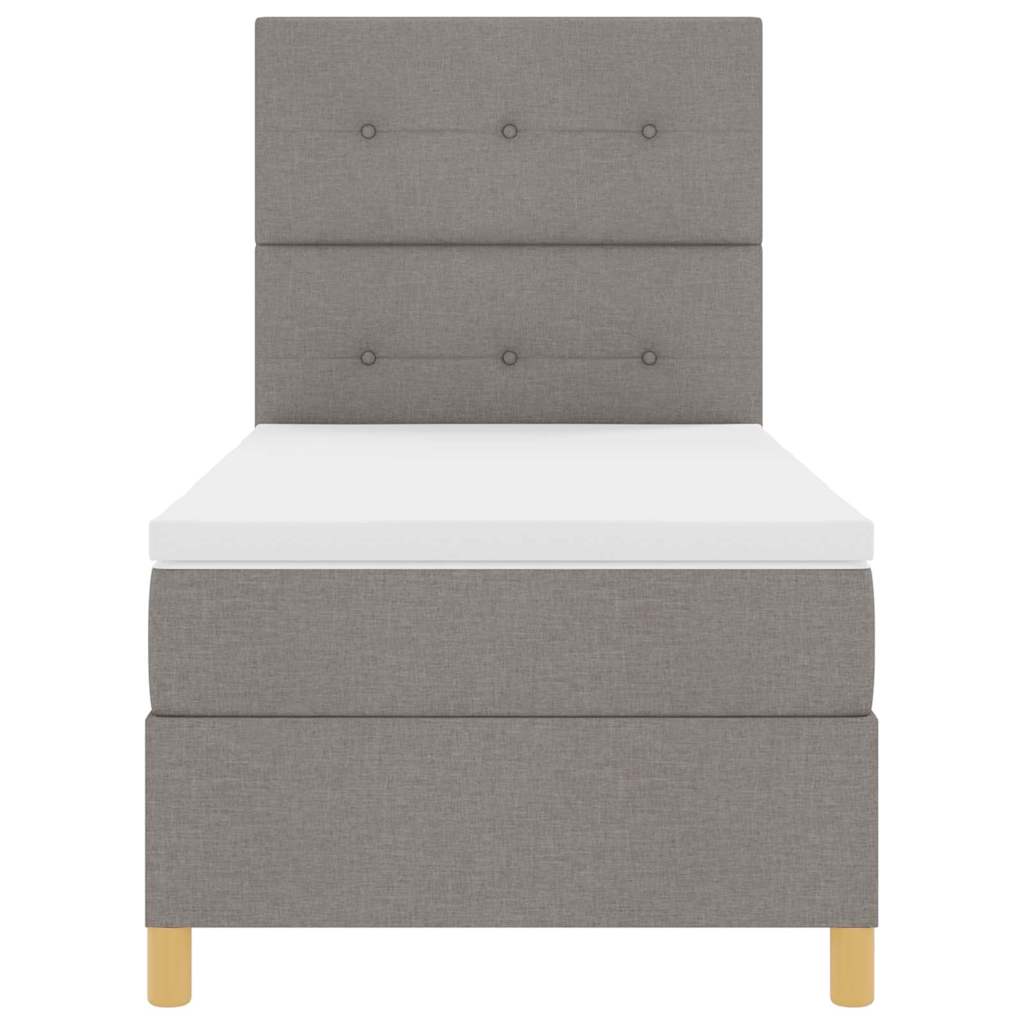 LED Box Spring Krevet s madracem Sivo-smeđa 90 x 190 cm tkanina