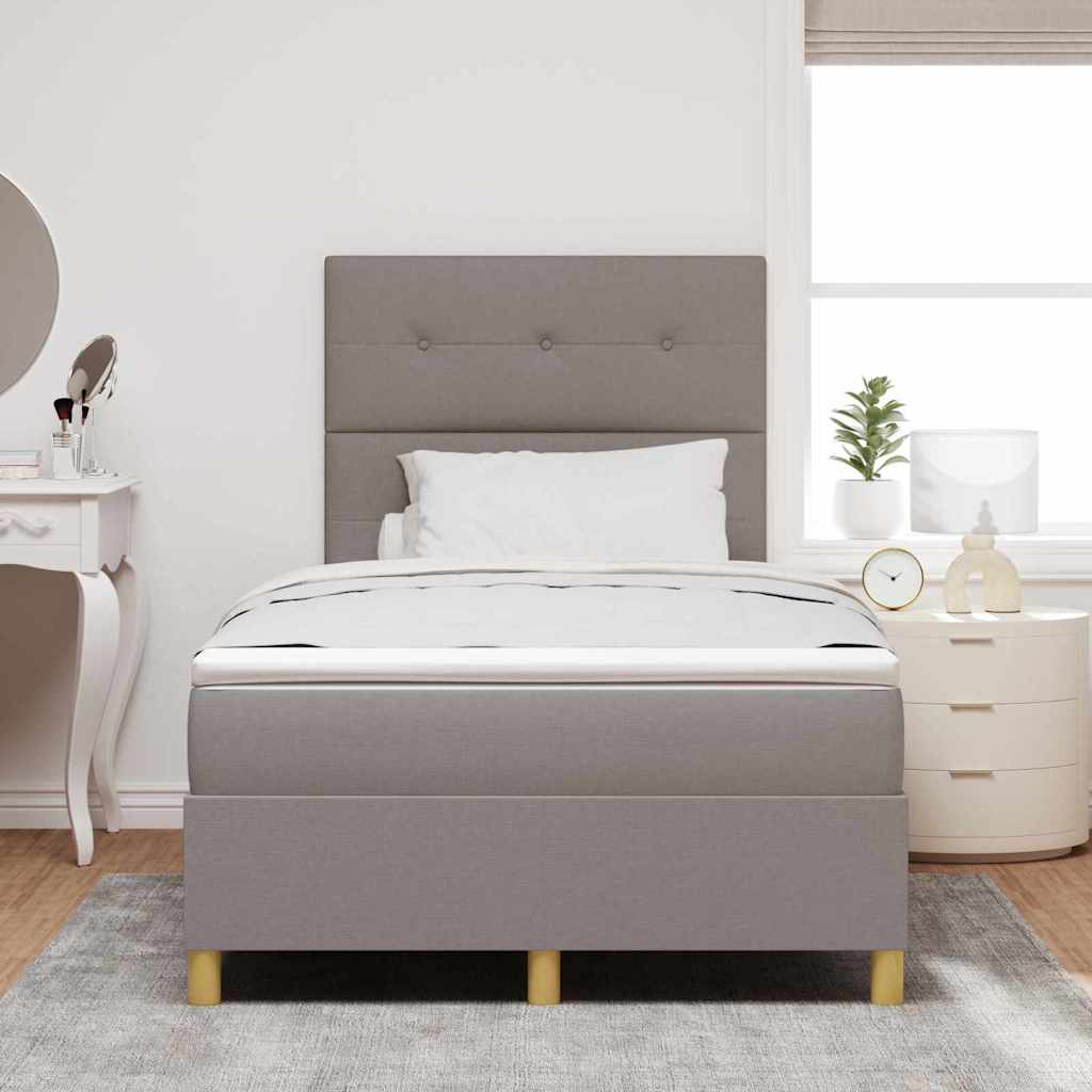 LED Box Spring Krevet Sivo-smeđa 120 x 200 cm tkanina