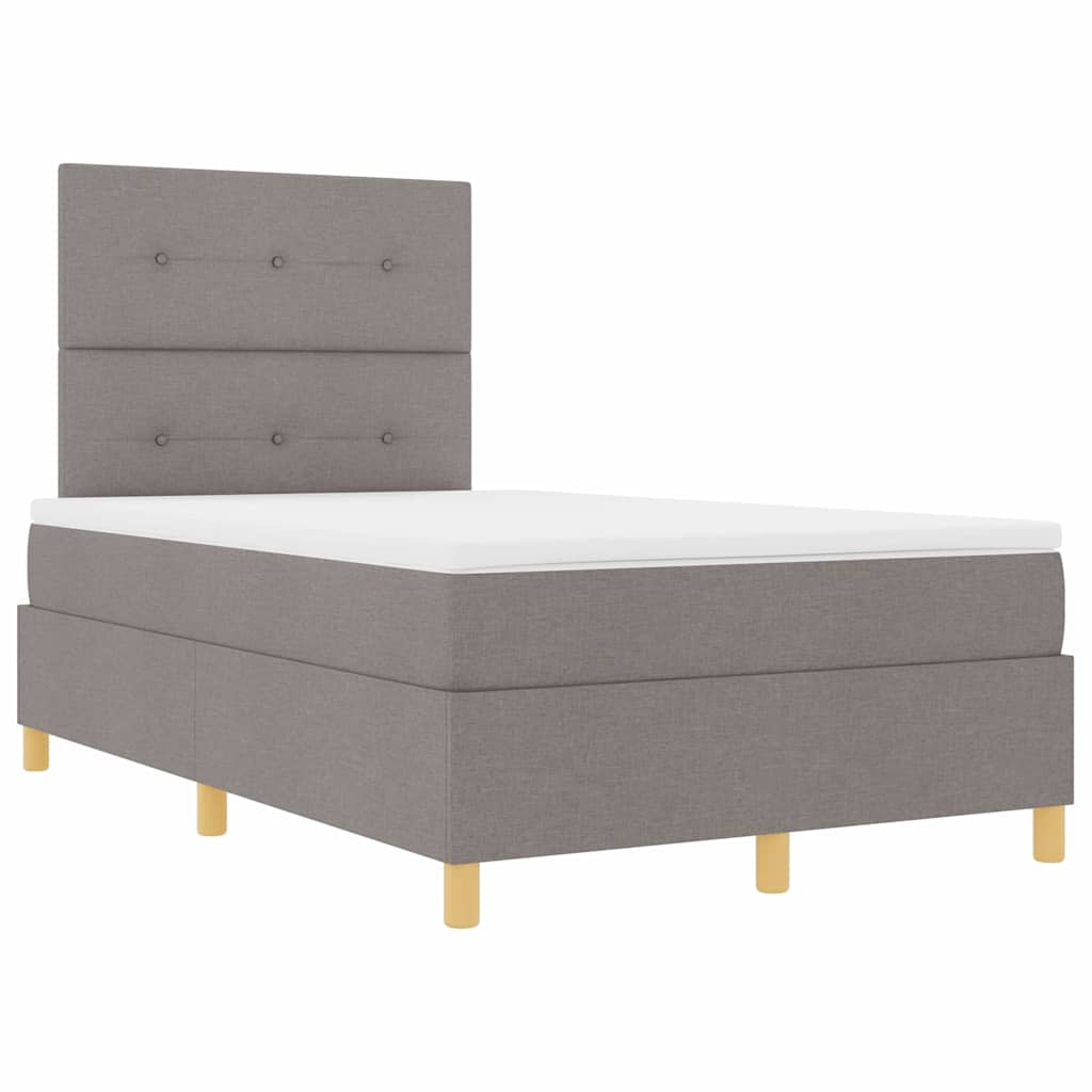 LED Box Spring Krevet Sivo-smeđa 120 x 200 cm tkanina