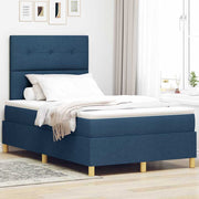 LED Box Spring Krevet s uzglavljem Plava 120 x 200 cm tkanina