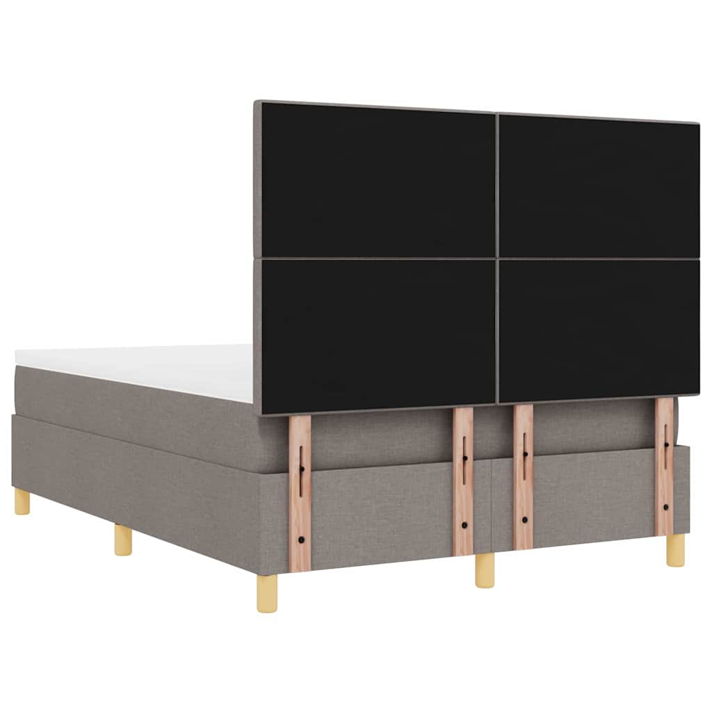 LED Box Spring Krevet Sivo-smeđa 140 x 200 cm tkanina