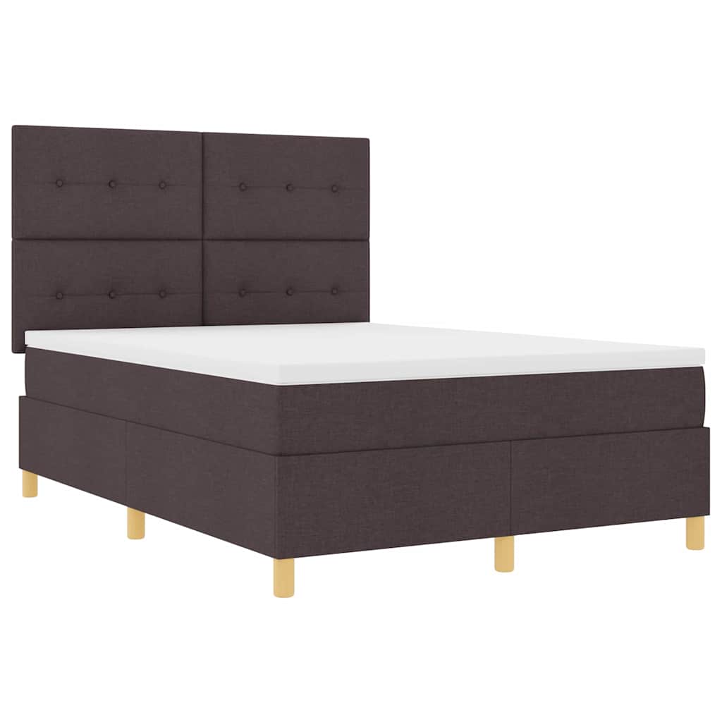 LED Box Spring Krevet Tamno smeđa 160 x 200 cm tkanina