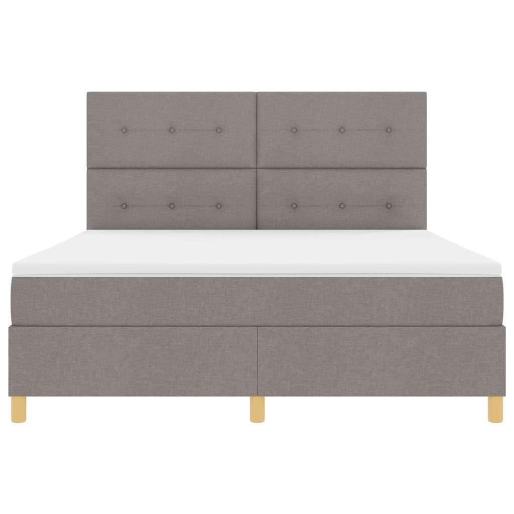 LED Box Spring Krevet Sivo-smeđa 180 x 200 cm tkanina