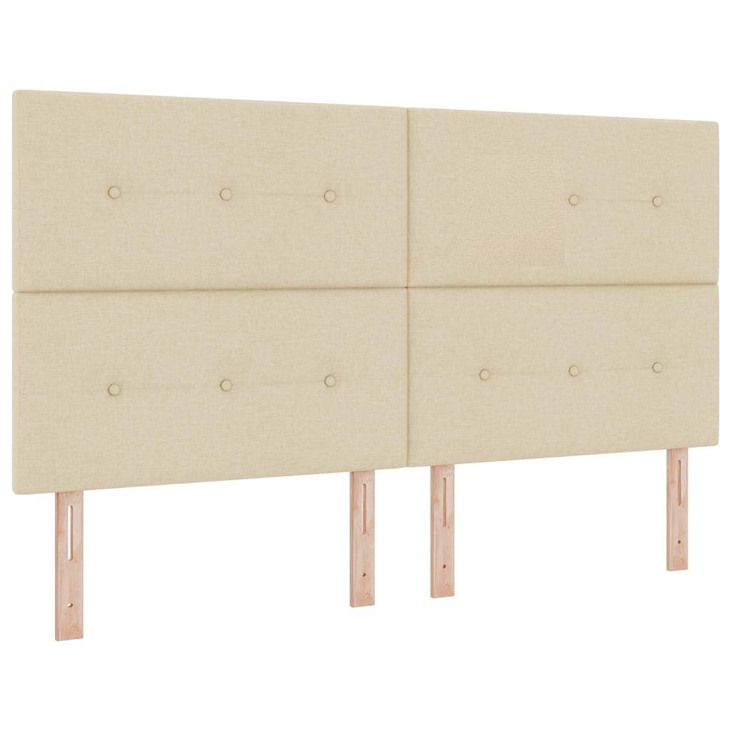 LED Box Spring Krevet s uzglavljem Krema 180 x 200 cm tkanina