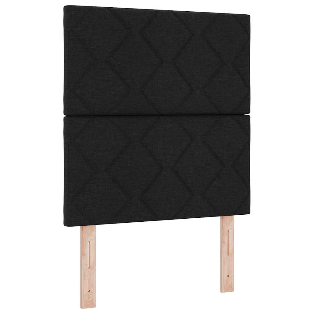 LED Box Spring Krevet s uzglavljem Crna 80 x 200 cm tkanina