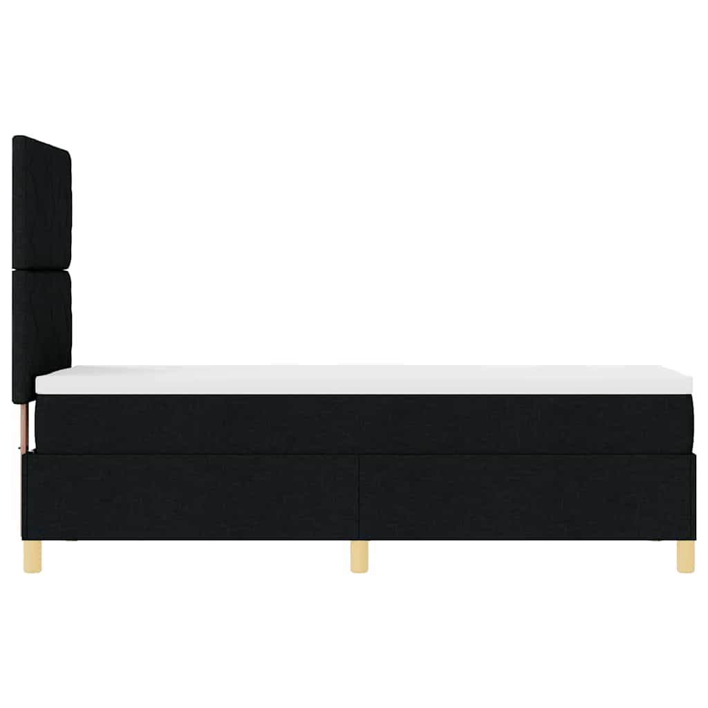 LED Box Spring Krevet s uzglavljem Crna 80 x 200 cm tkanina