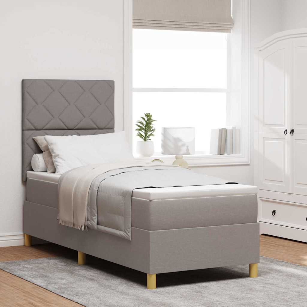 LED Box Spring Krevet Sivo-smeđa 80 x 200 cm tkanina