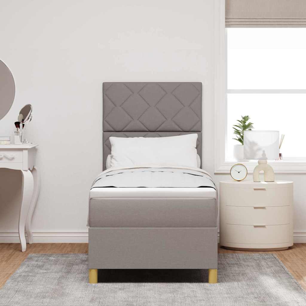 LED Box Spring Krevet Sivo-smeđa 80 x 200 cm tkanina