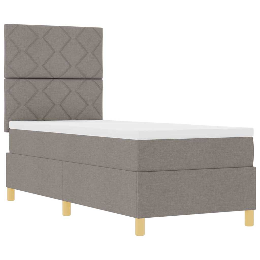 LED Box Spring Krevet Sivo-smeđa 80 x 200 cm tkanina