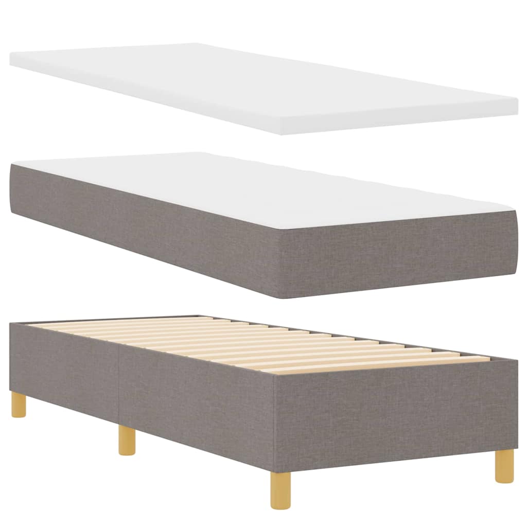 LED Box Spring Krevet Sivo-smeđa 80 x 200 cm tkanina