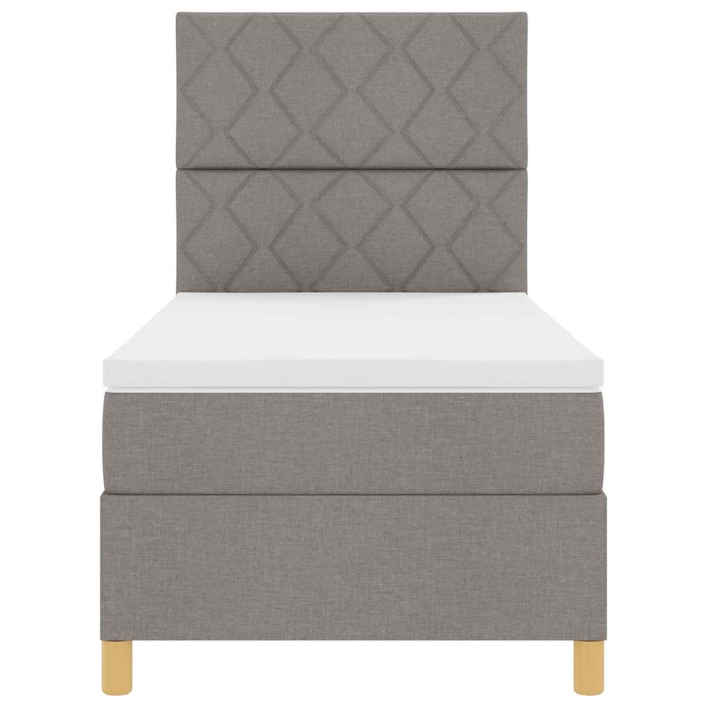 LED Box Spring Krevet Sivo-smeđa 90 x 190 cm tkanina
