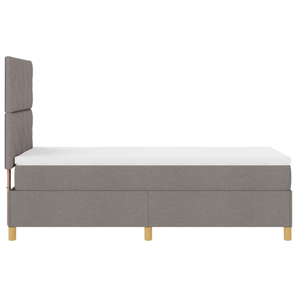 LED Box Spring Krevet Sivo-smeđa 90 x 190 cm tkanina