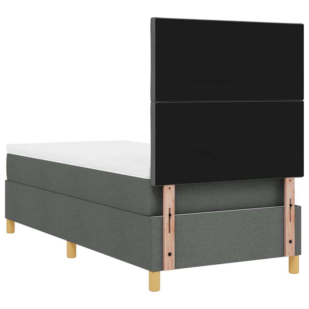 LED Box Spring Krevet Tamno siva 90 x 200 cm tkanina