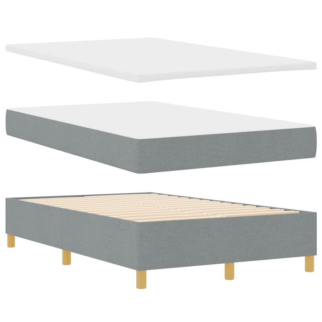 LED Box Spring Krevet Svijetlo siva 120 x 190 cm tkanina