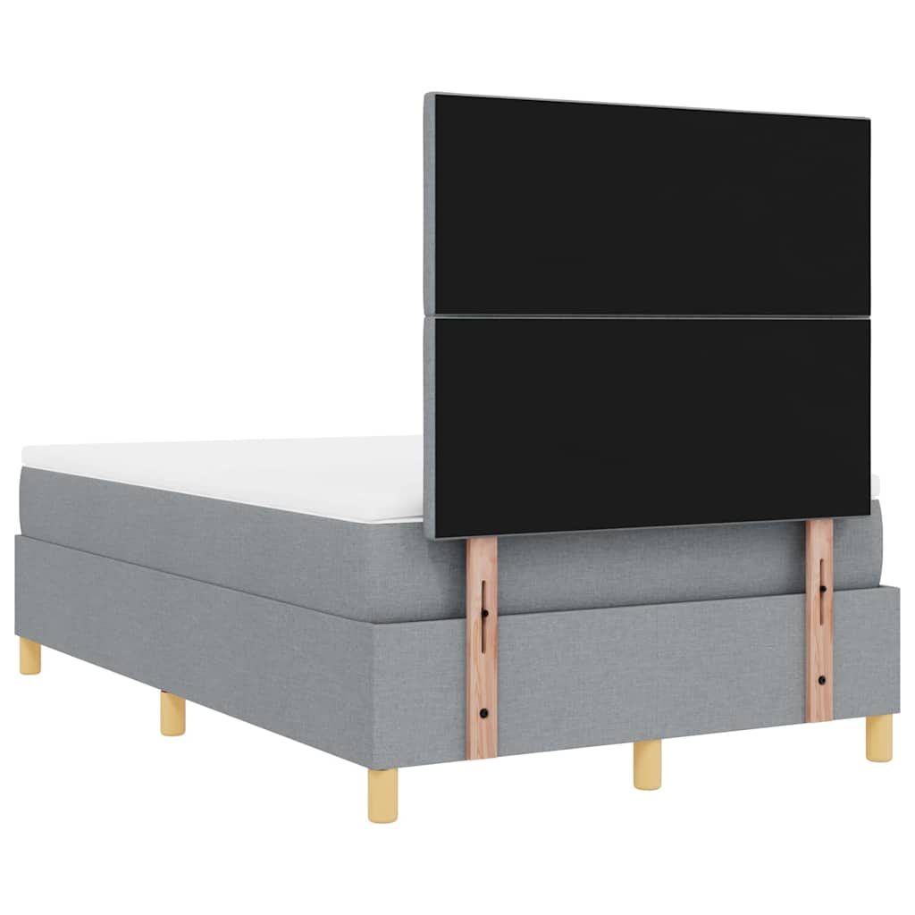 LED Box Spring Krevet Svijetlo siva 120 x 190 cm tkanina