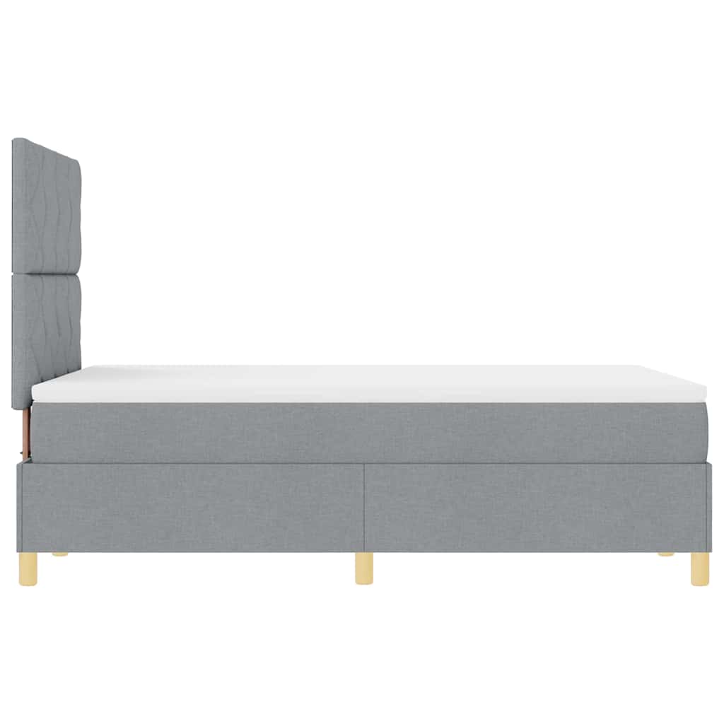 LED Box Spring Krevet Svijetlo siva 120 x 190 cm tkanina