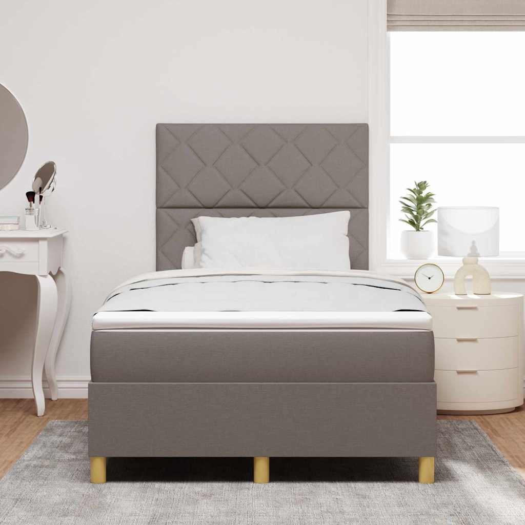 LED Box Spring Krevet Sivo-smeđa 120 x 190 cm tkanina