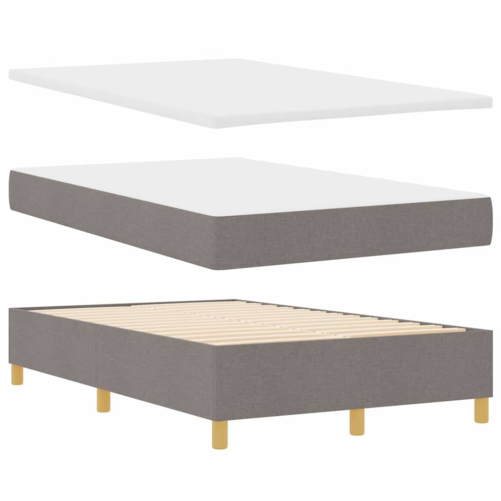 LED Box Spring Krevet Sivo-smeđa 120 x 190 cm tkanina