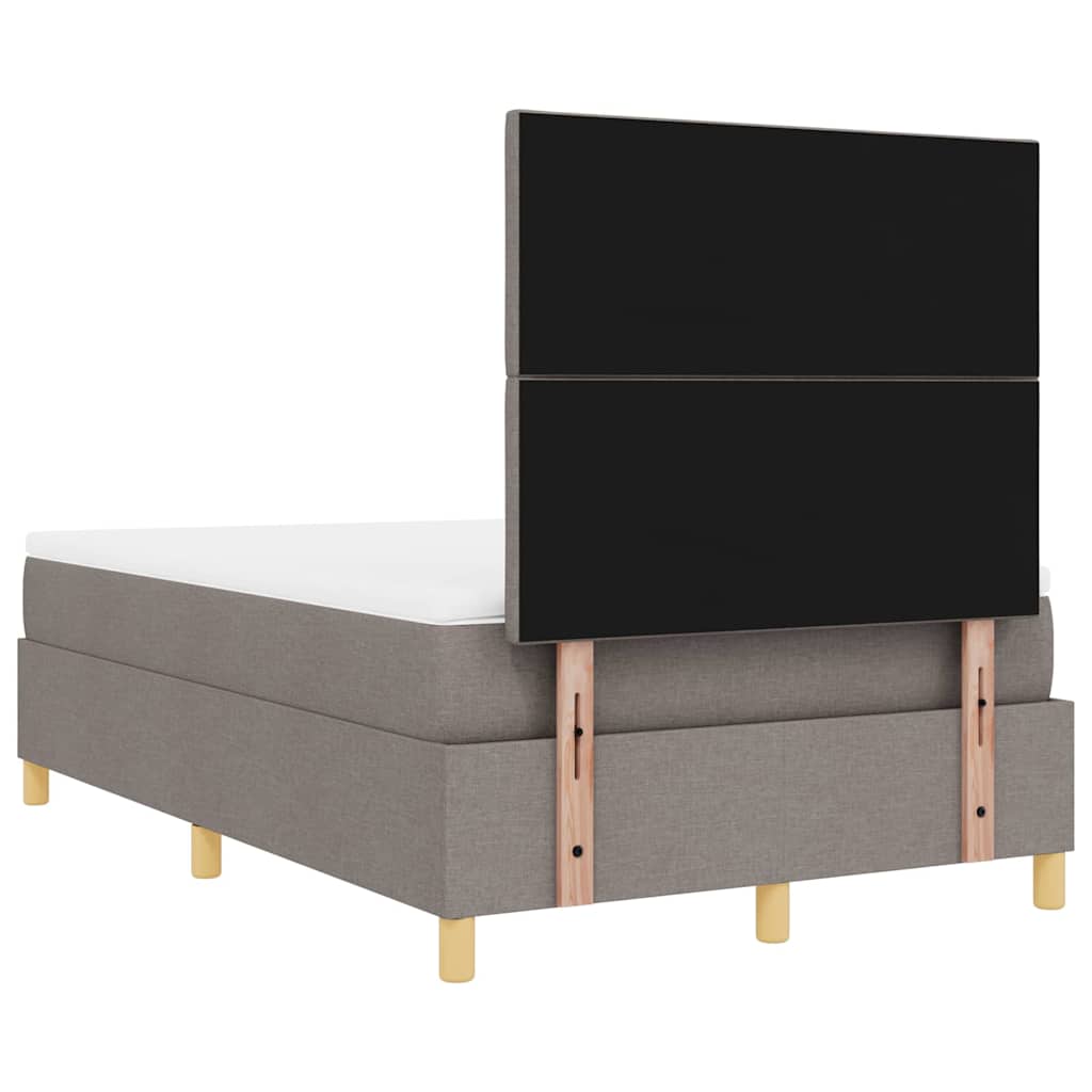 LED Box Spring Krevet Sivo-smeđa 120 x 190 cm tkanina